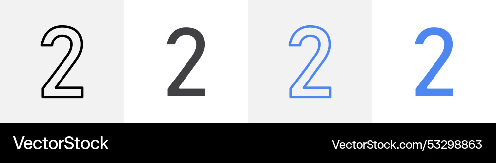 Nummer 2 Icon set verwenden für web ui oder app Nummer 2 Icon set verwenden für web ui oder app vektorbild