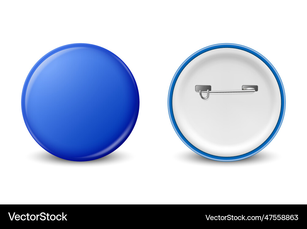 Realistic blue round blank empty button Realistic blue round blank empty button vector image