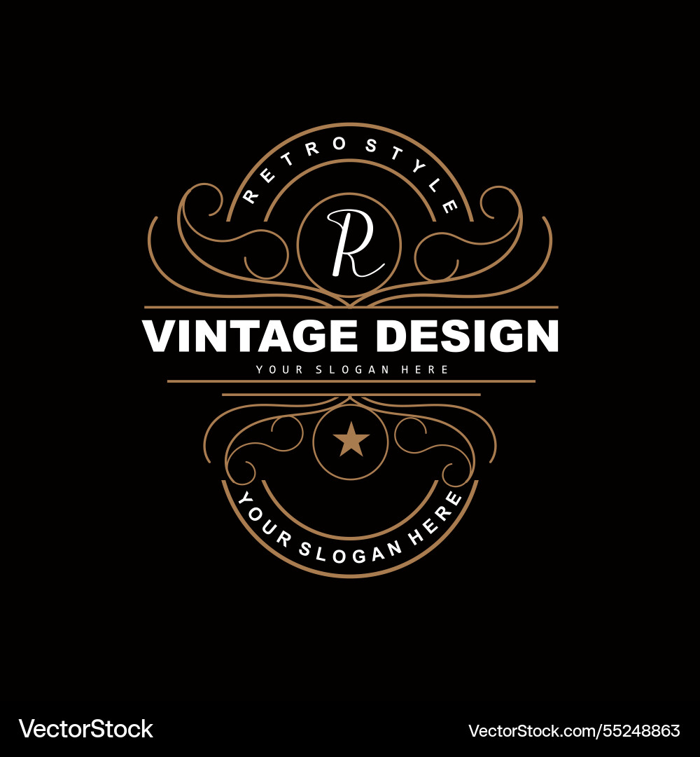 Retro Vintage Design luxuriöse minimalistisch Retro Vintage Design luxuriöse minimalistisch vektorbild