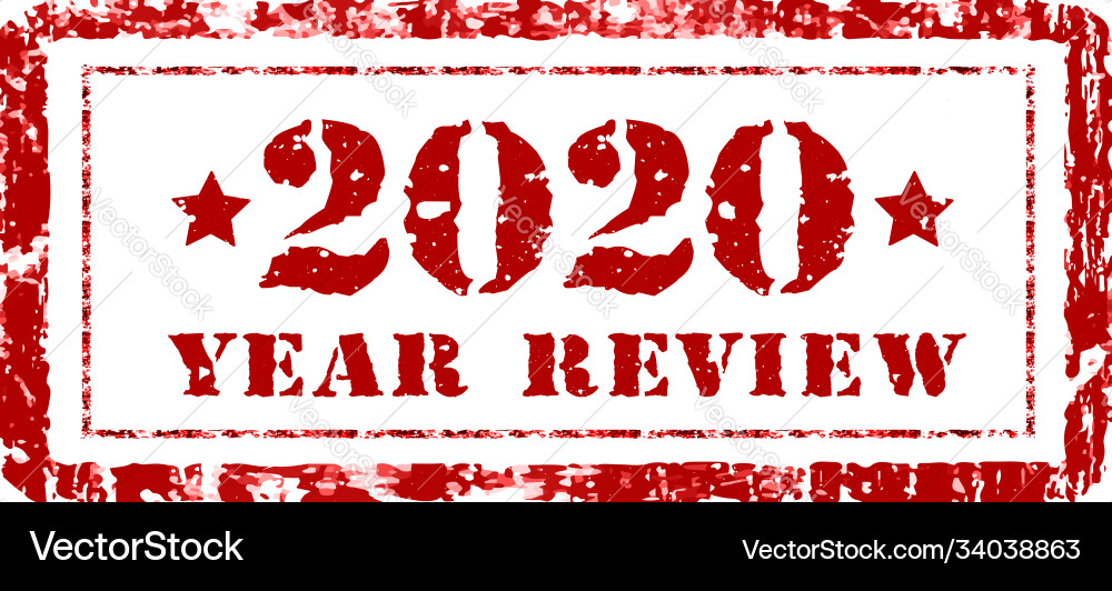 Review year 2018 stamp on a white vector image