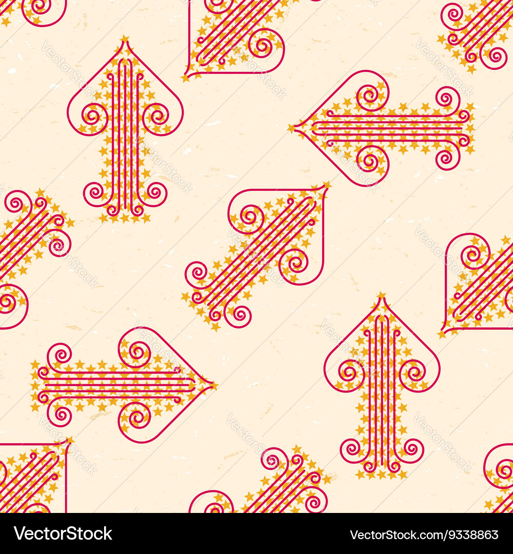 Seamless pattern with grungy arrows Vector Image
