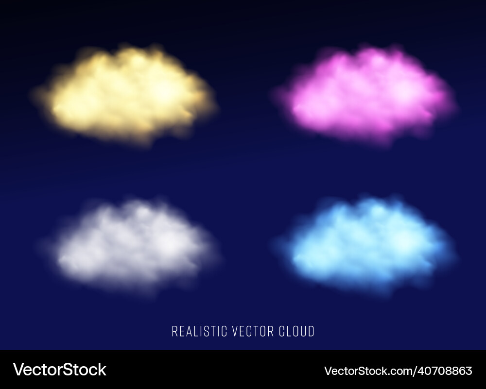 Set abstract realistic fog cloud design Set abstract realistic fog cloud design vector image