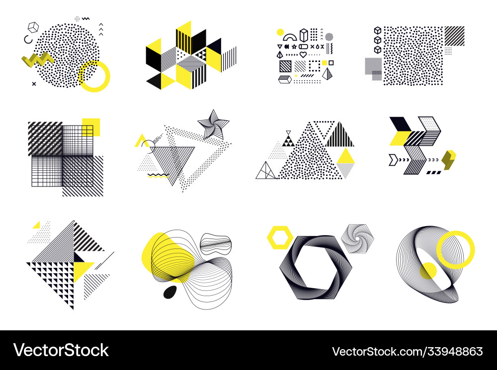 Set modern abstract elements Vector Image