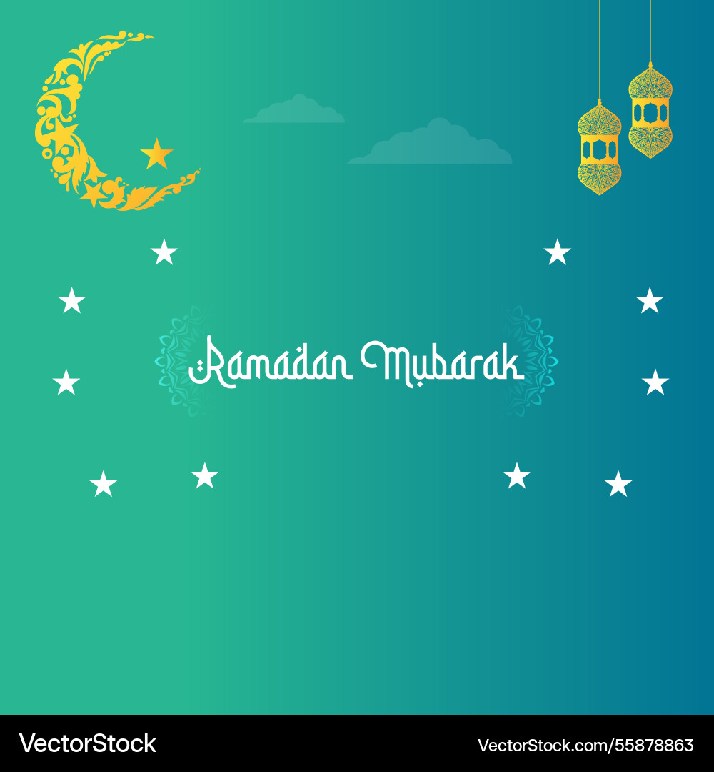 Simple ramadan kareem with gradient background Vector Image
