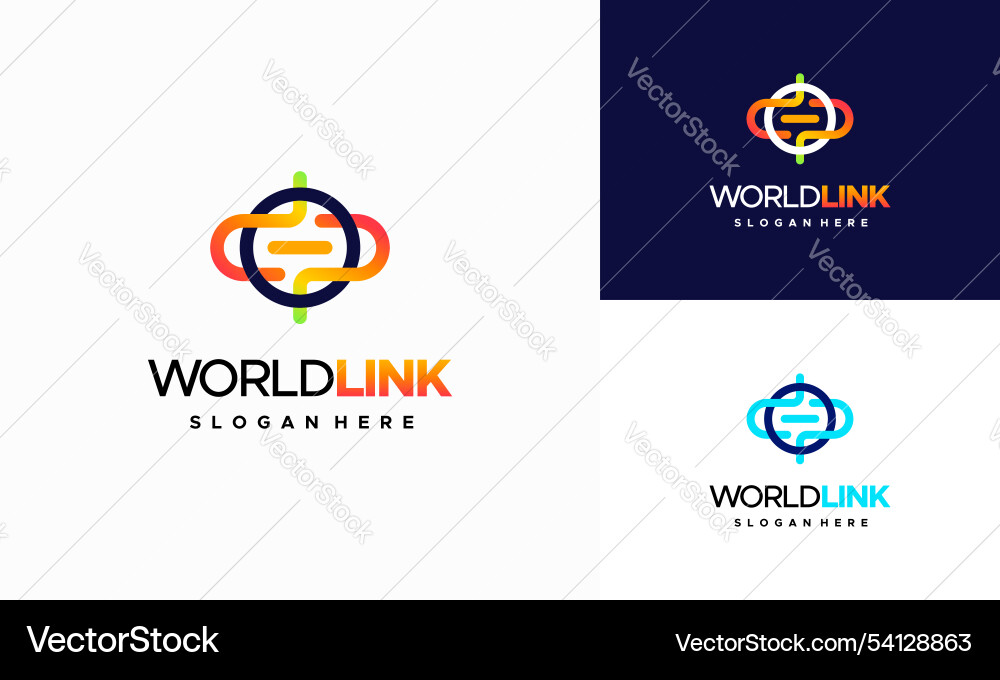 Tech Connection Logo Concepts vector image
