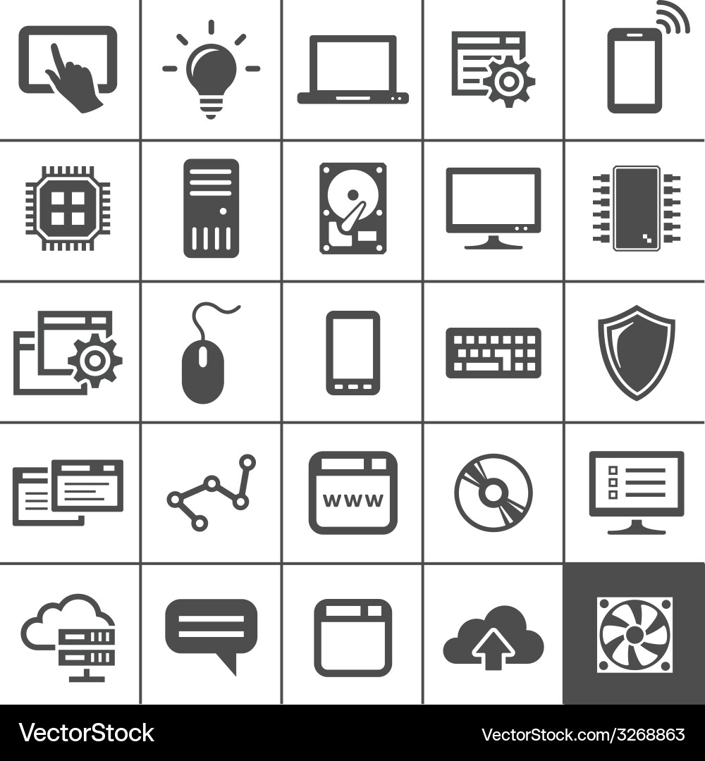 Technology Icons - Computer & Network vector image