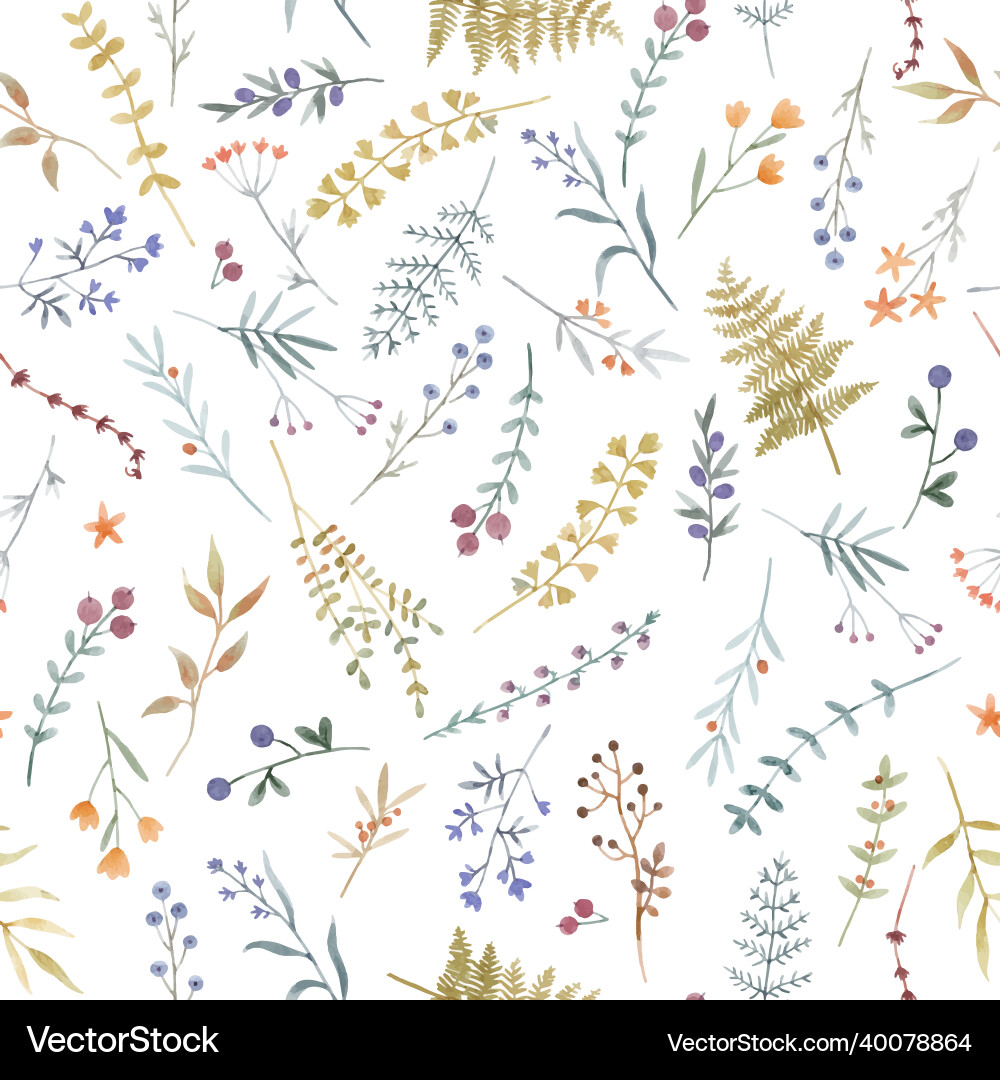 Beautiful floral seamless pattern with cute Vector Image