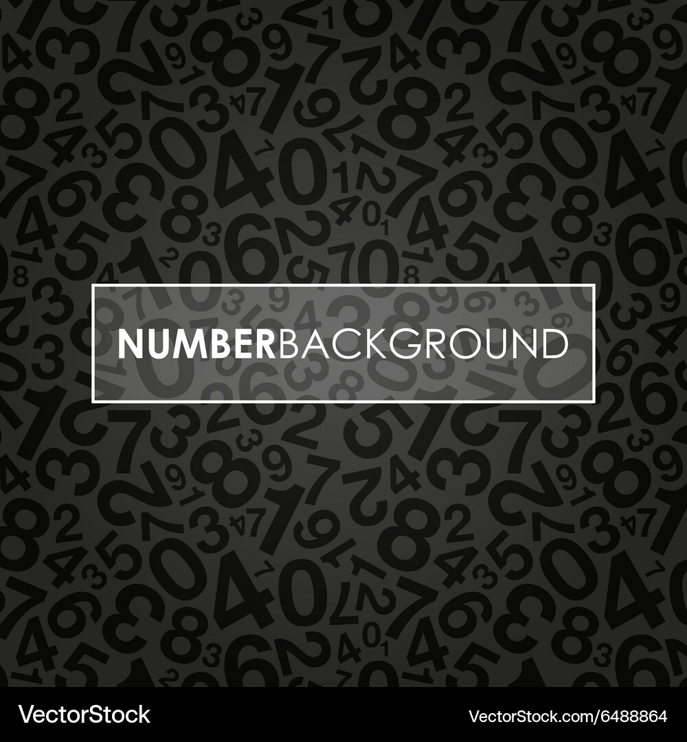 Black Number Pattern Background Vector Image