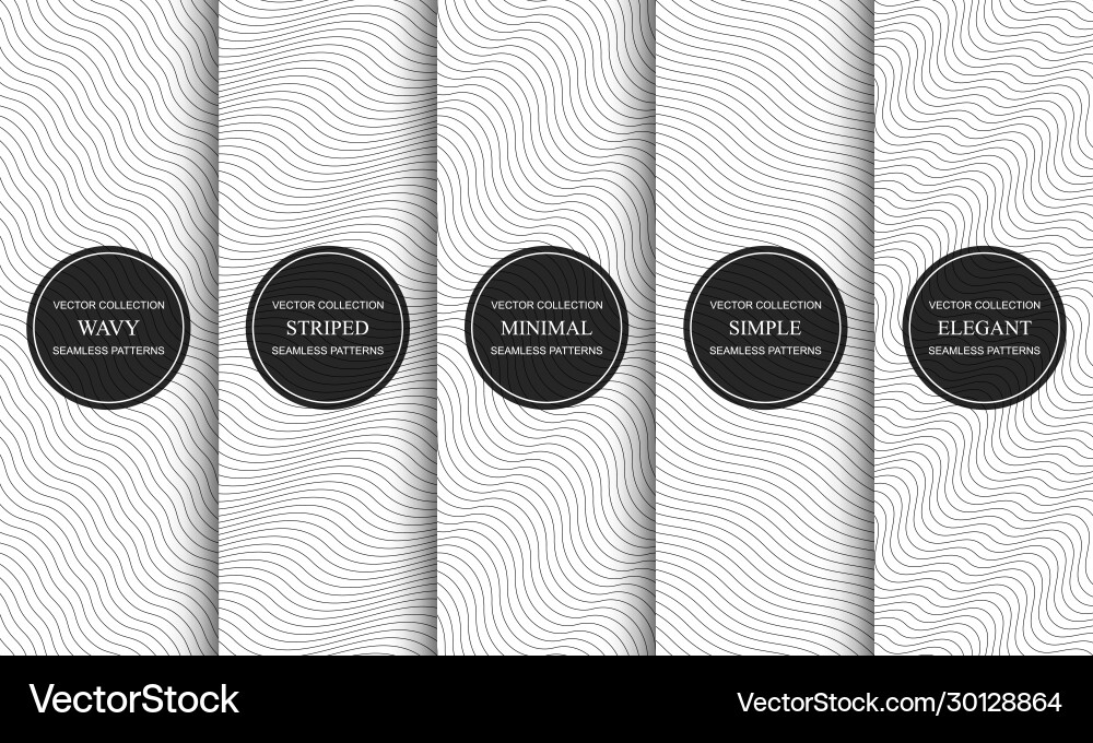 Collection simple seamless curve outline Collection simple seamless curve outline vector image