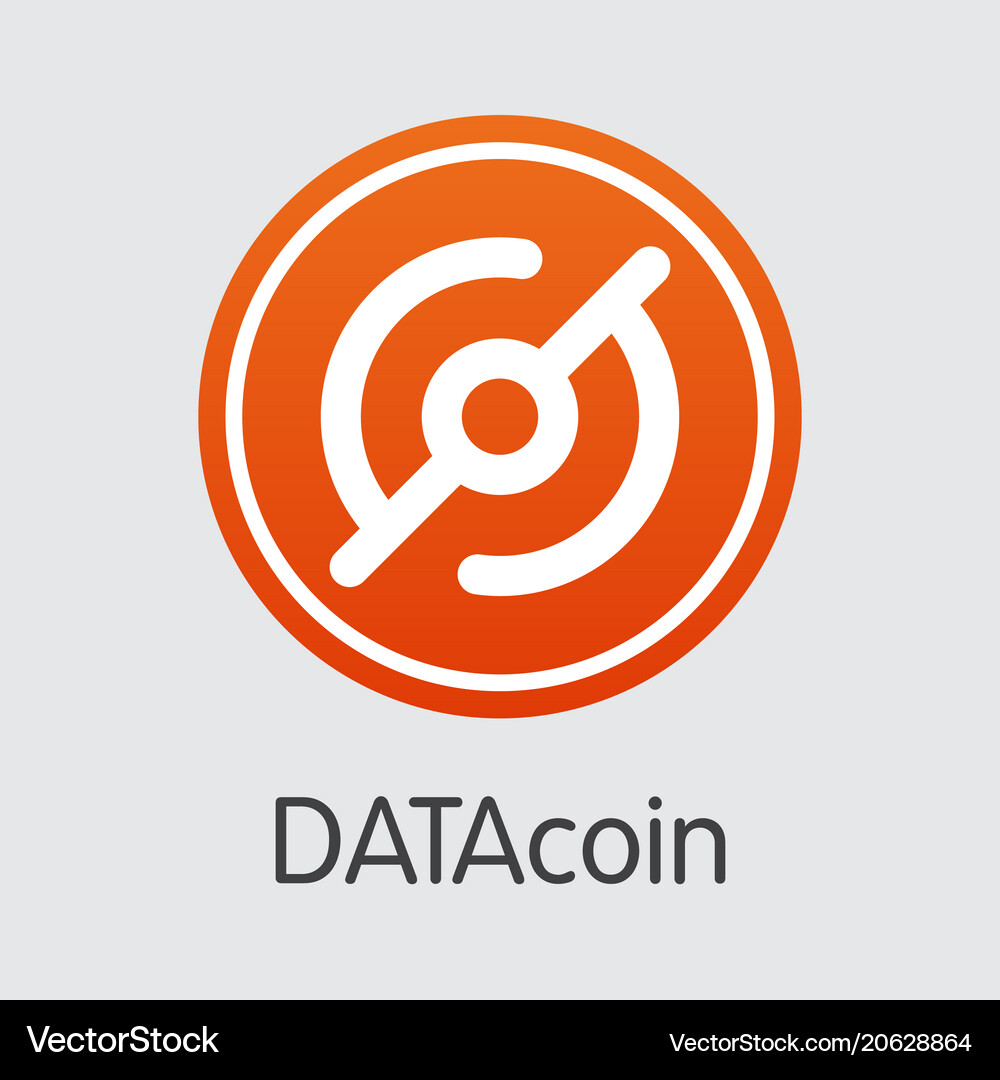 Datacoin cryptocurrency coin symbol – Royalty-Free Vector | VectorStock