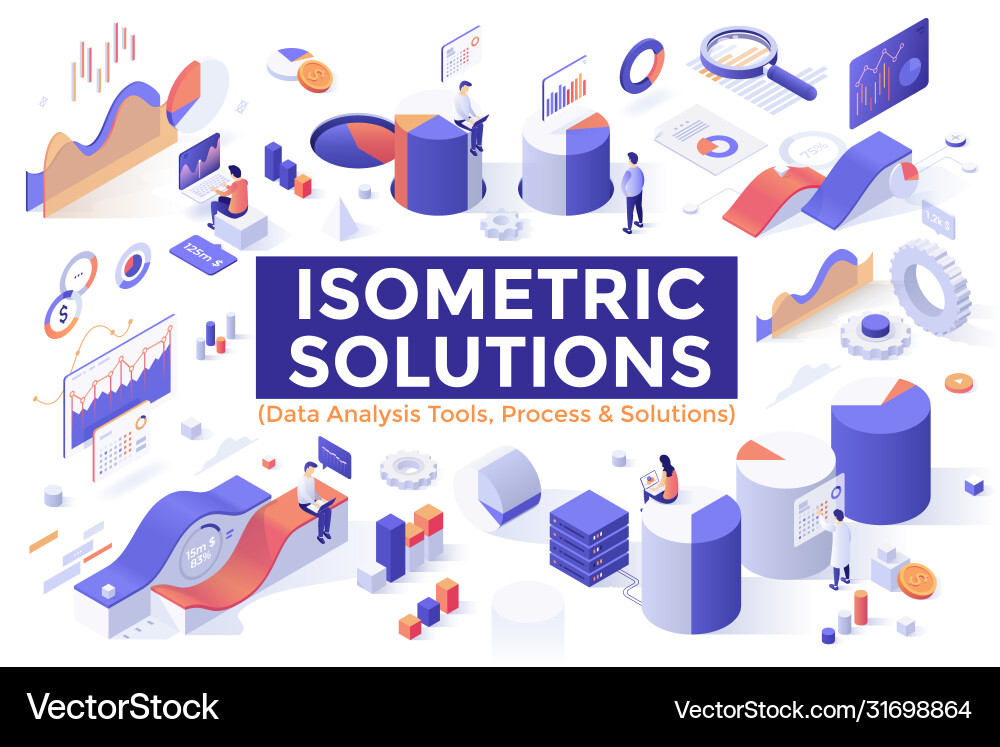 Isometric Data Analytics vector image