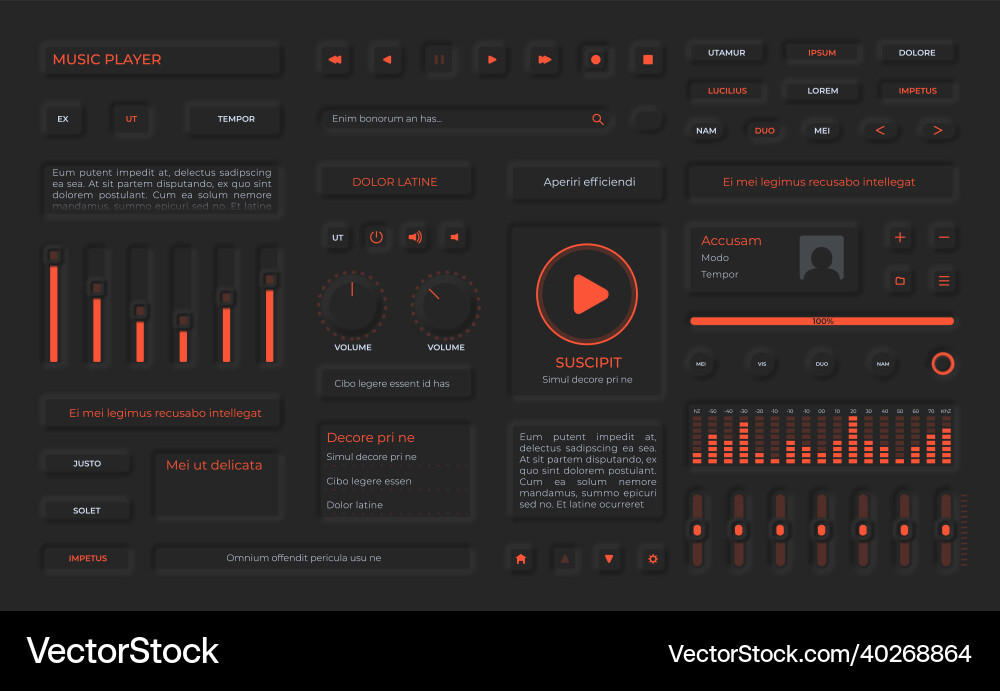 Neumorphism buttons playlist menu icons Neumorphism buttons playlist menu icons vector image