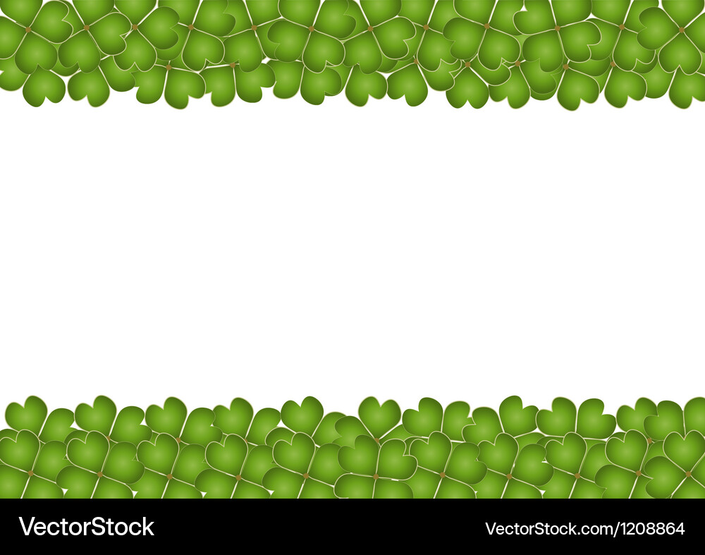 Vertical four leaf clover frame with copy space Vector Image