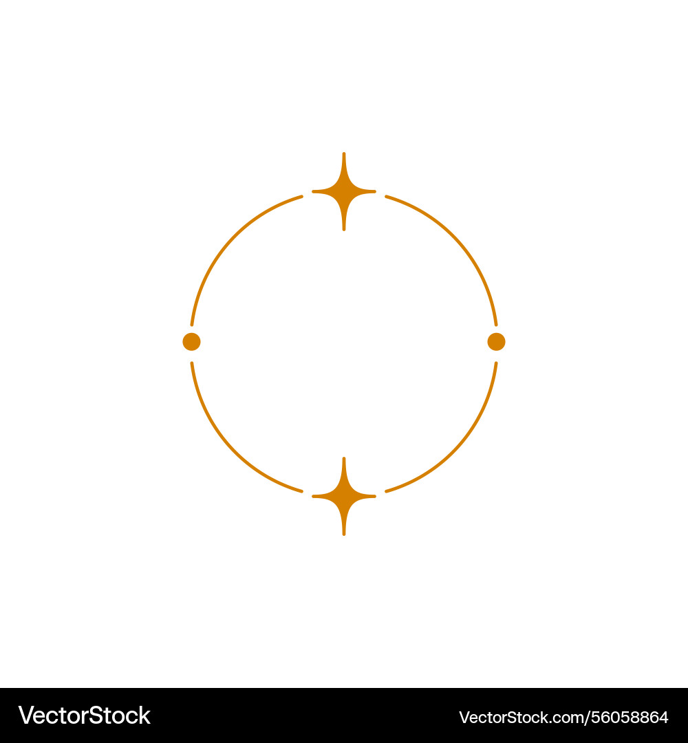 Y2k design with abstract linear round frame Vector Image