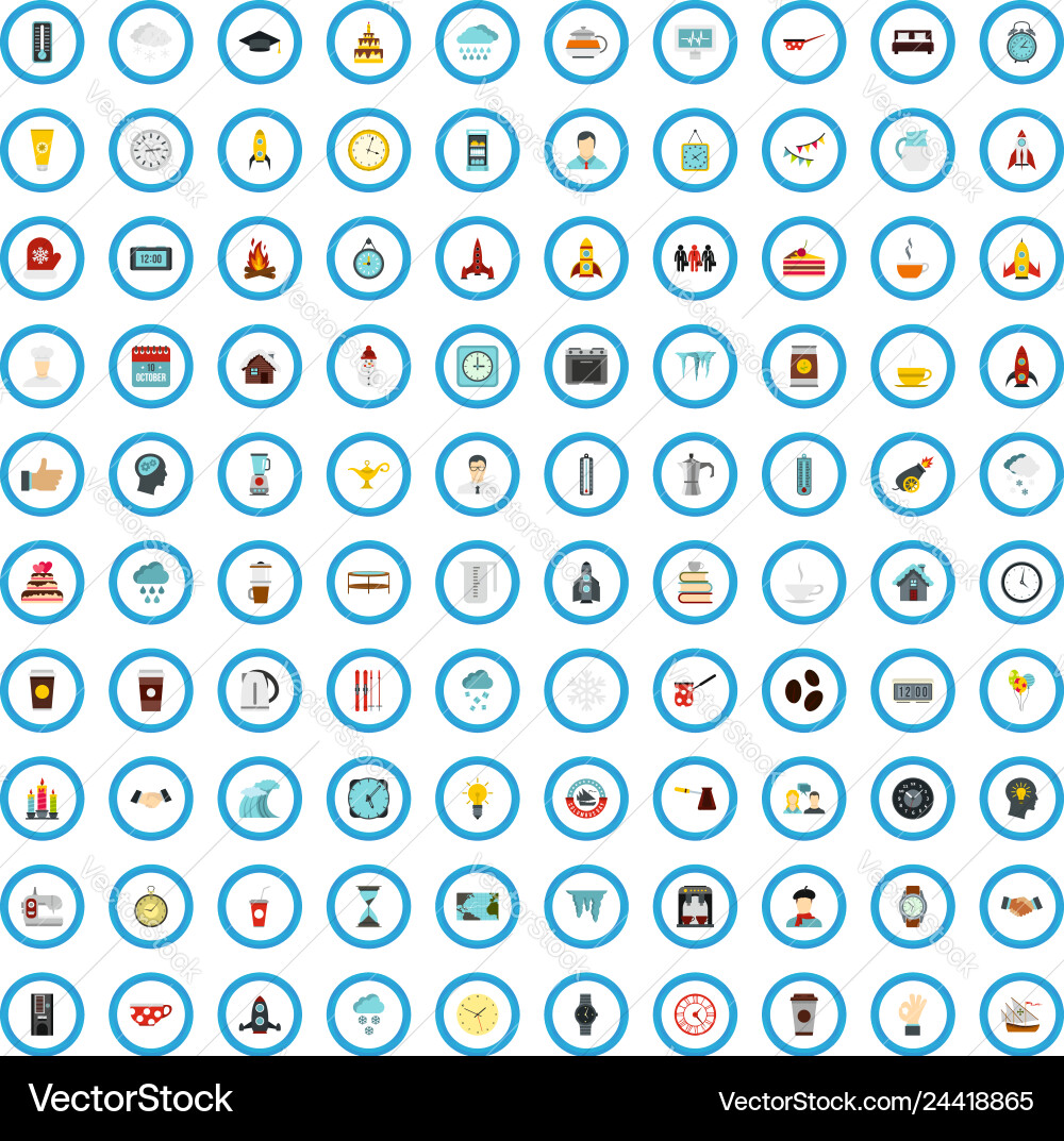 100 java icons set flat style 100 java icons set flat style vector image