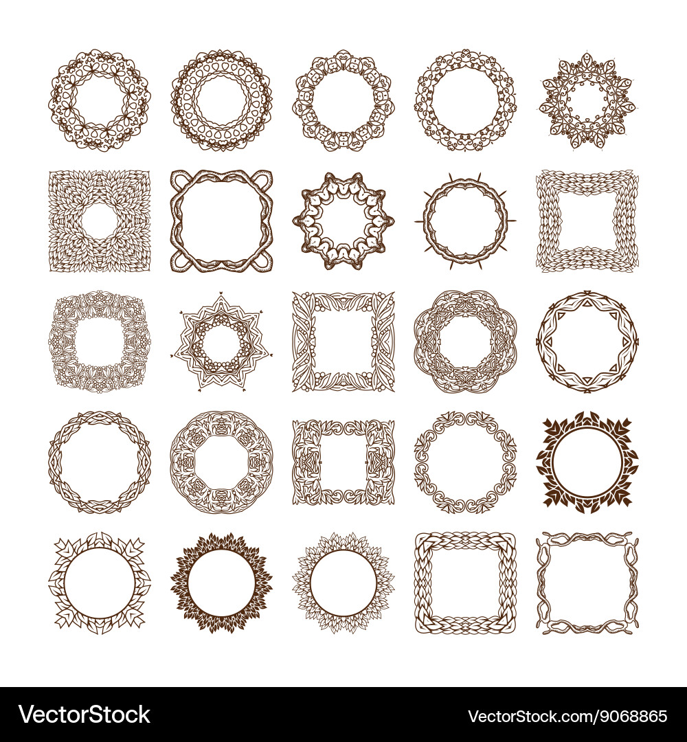 Big set of simple linear monograms Vector Image