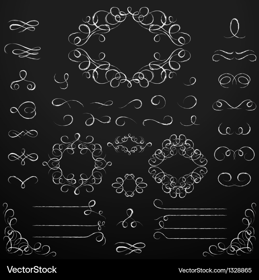 Chalkboard Script Elements vector image
