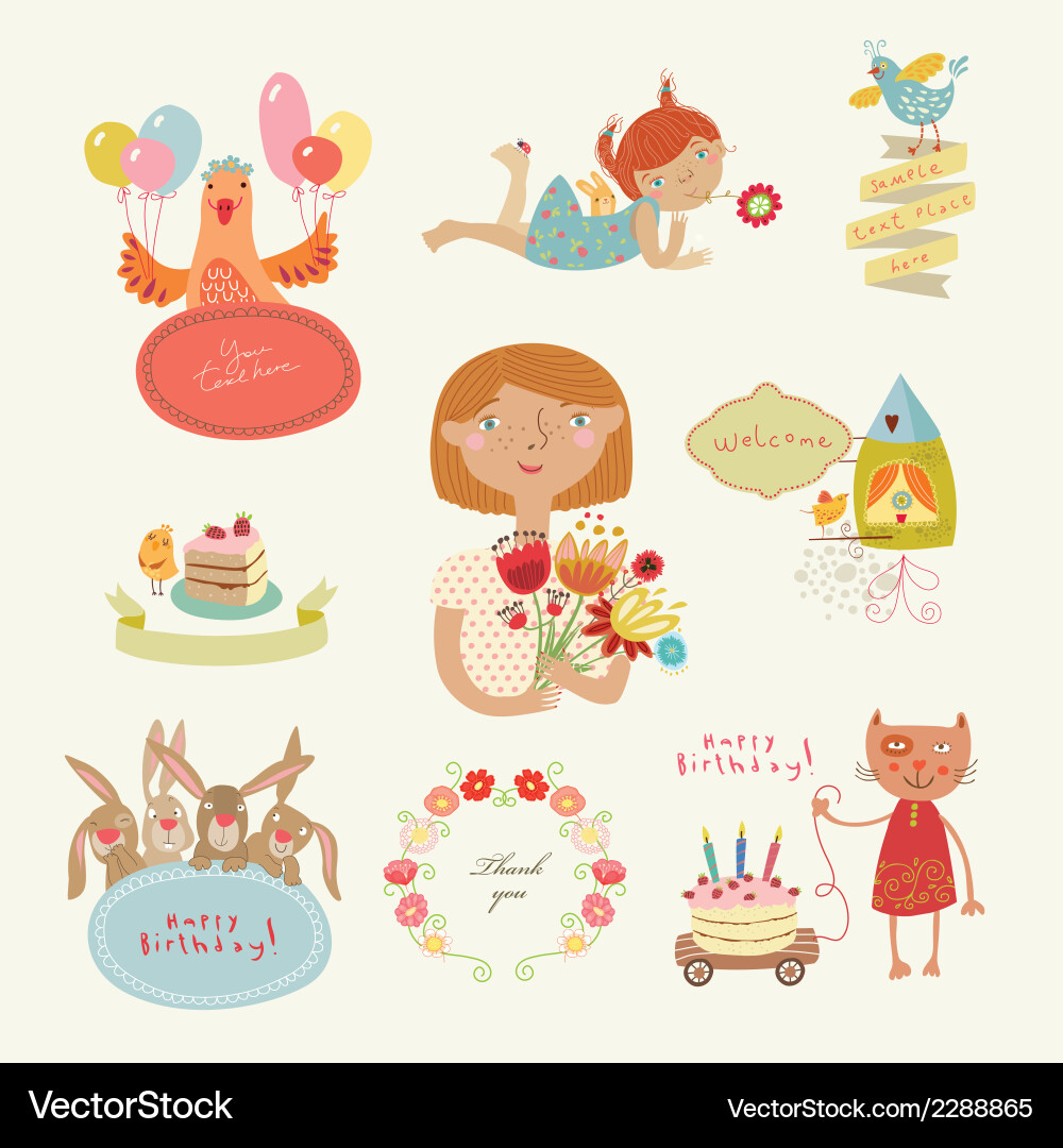 Cheerful Celebration Characters vector image