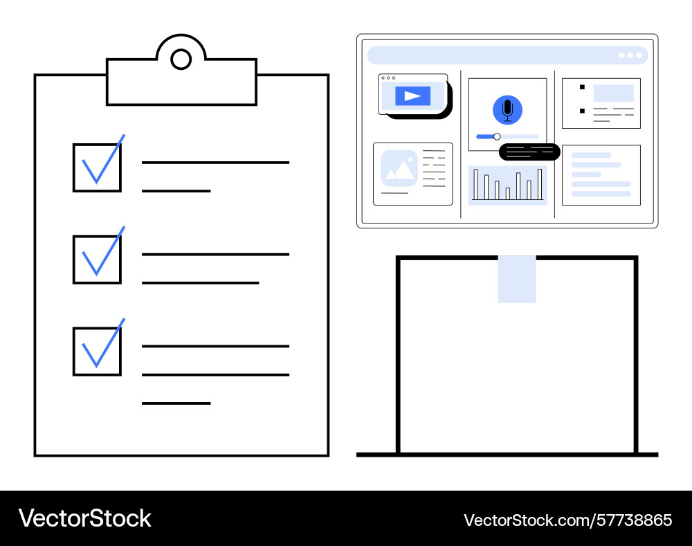 Digital task management with checklist vector image