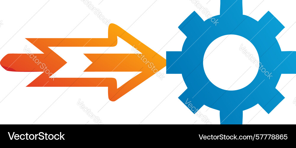 Gear with arrow process automation and workflow vector image