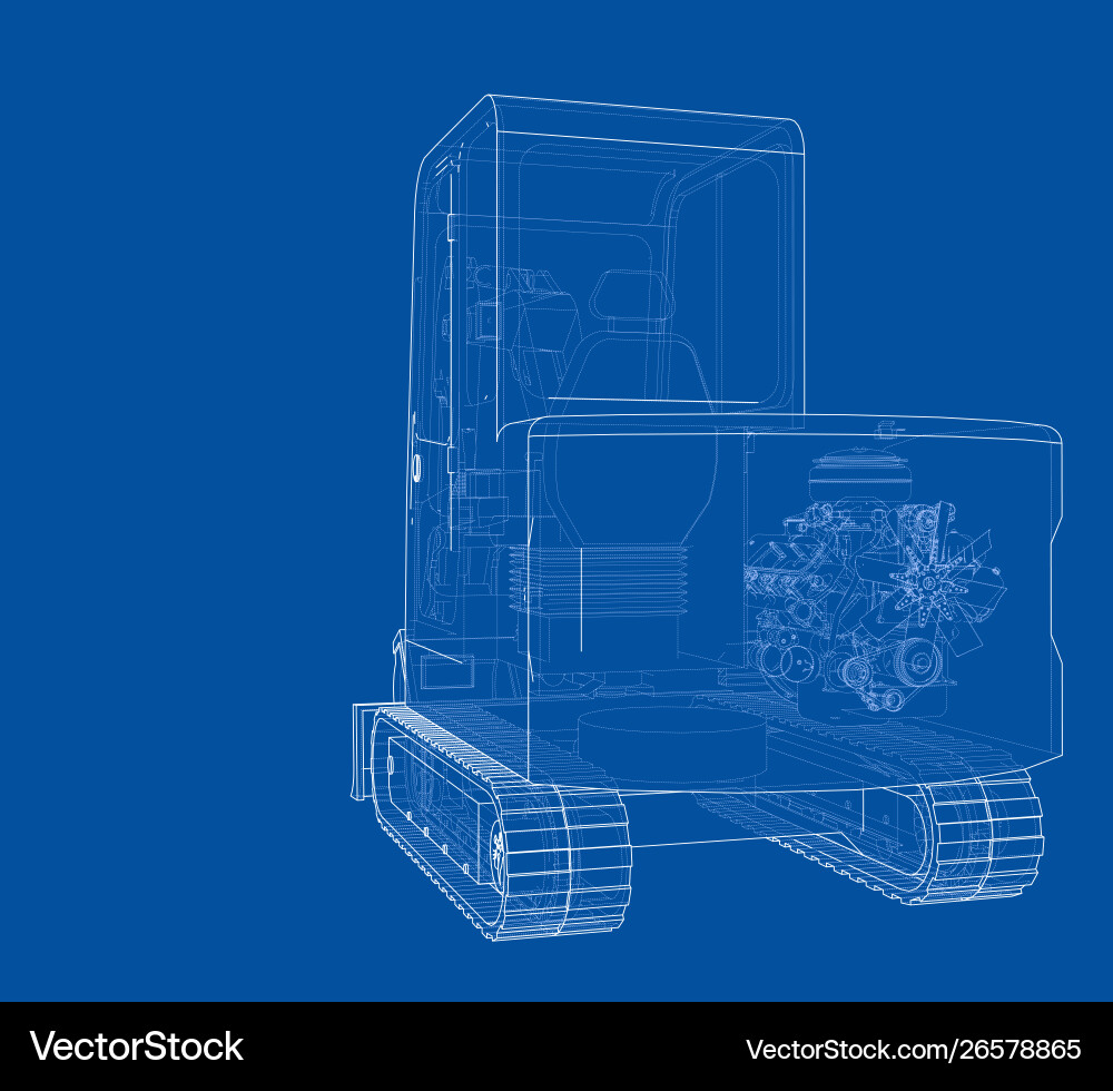 Sketch small treactor with actor Vector Image