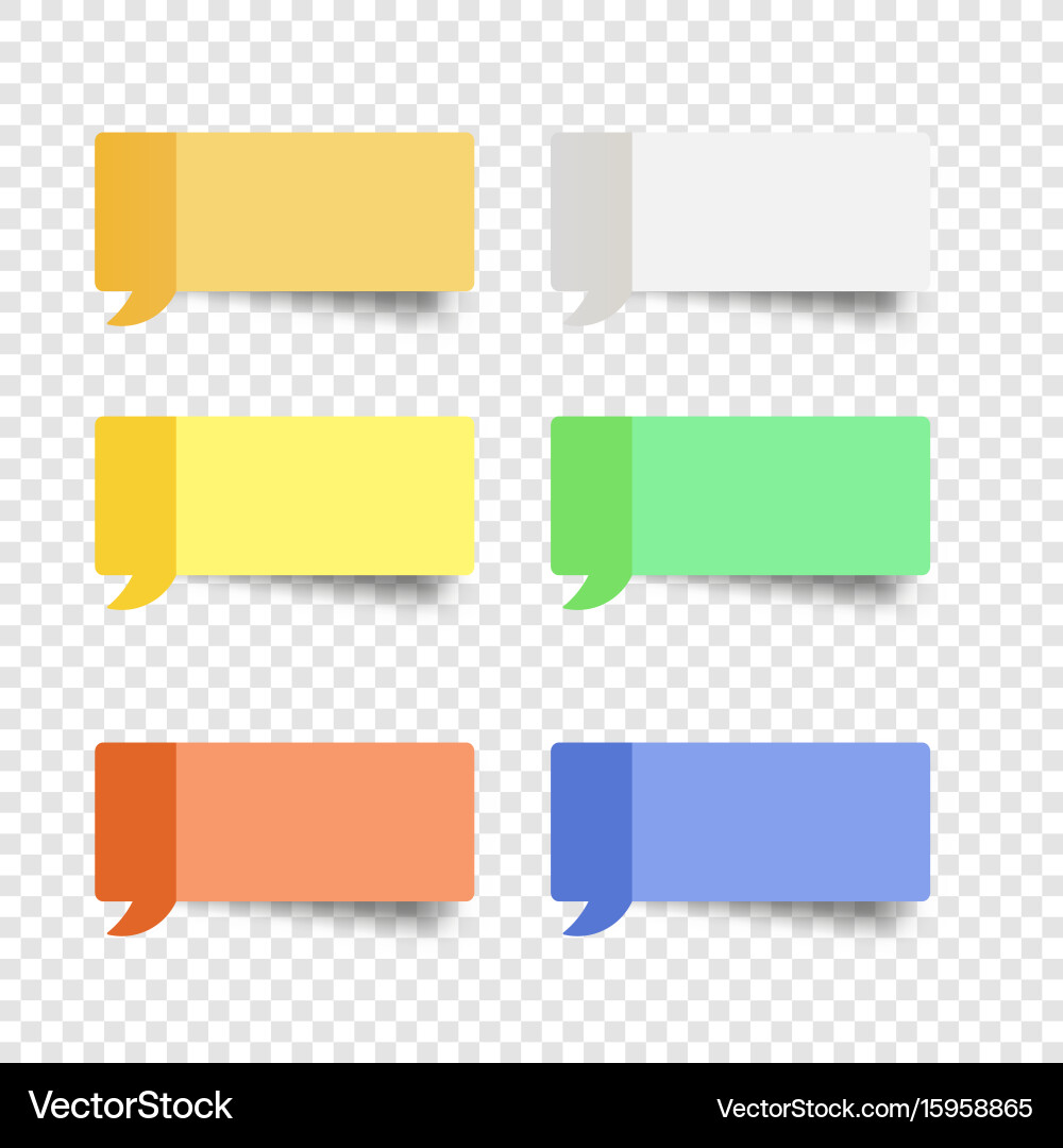 Sticky Notes - Message Boxes & Post-it Set vector image