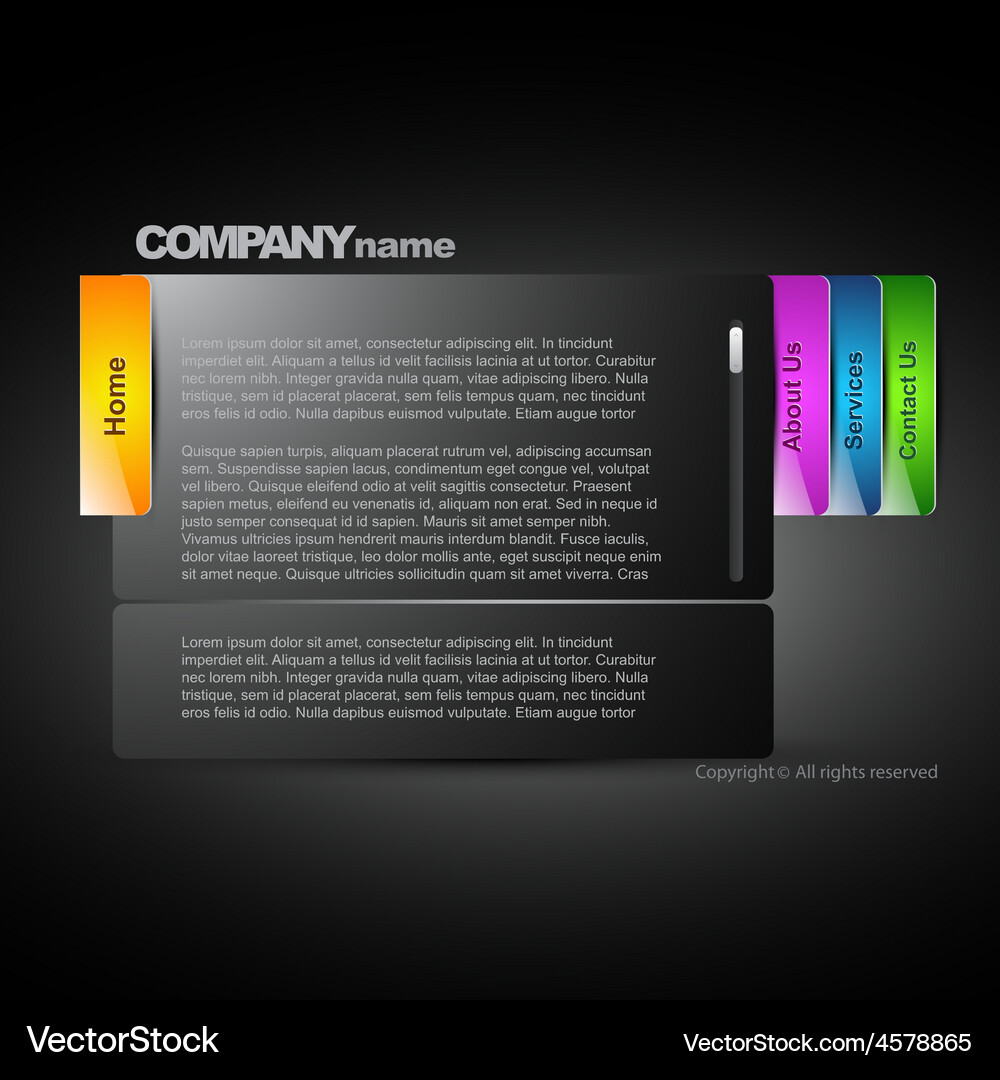 Stylish dark web layout Vector Image