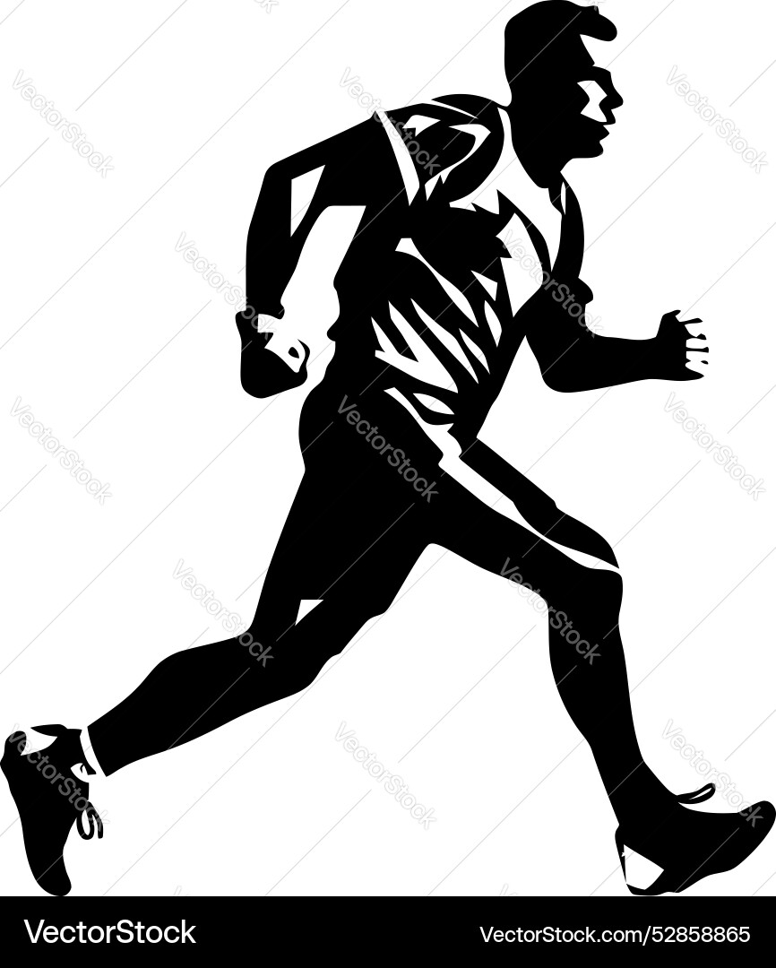 Swift stride running side view logo sprinter Vector Image