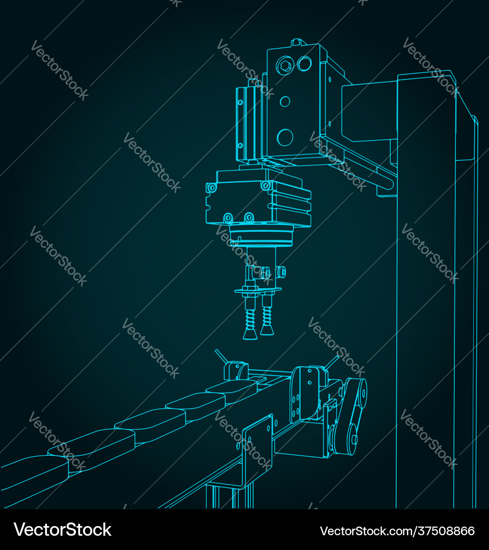 Automated Factory Robot Line vector image