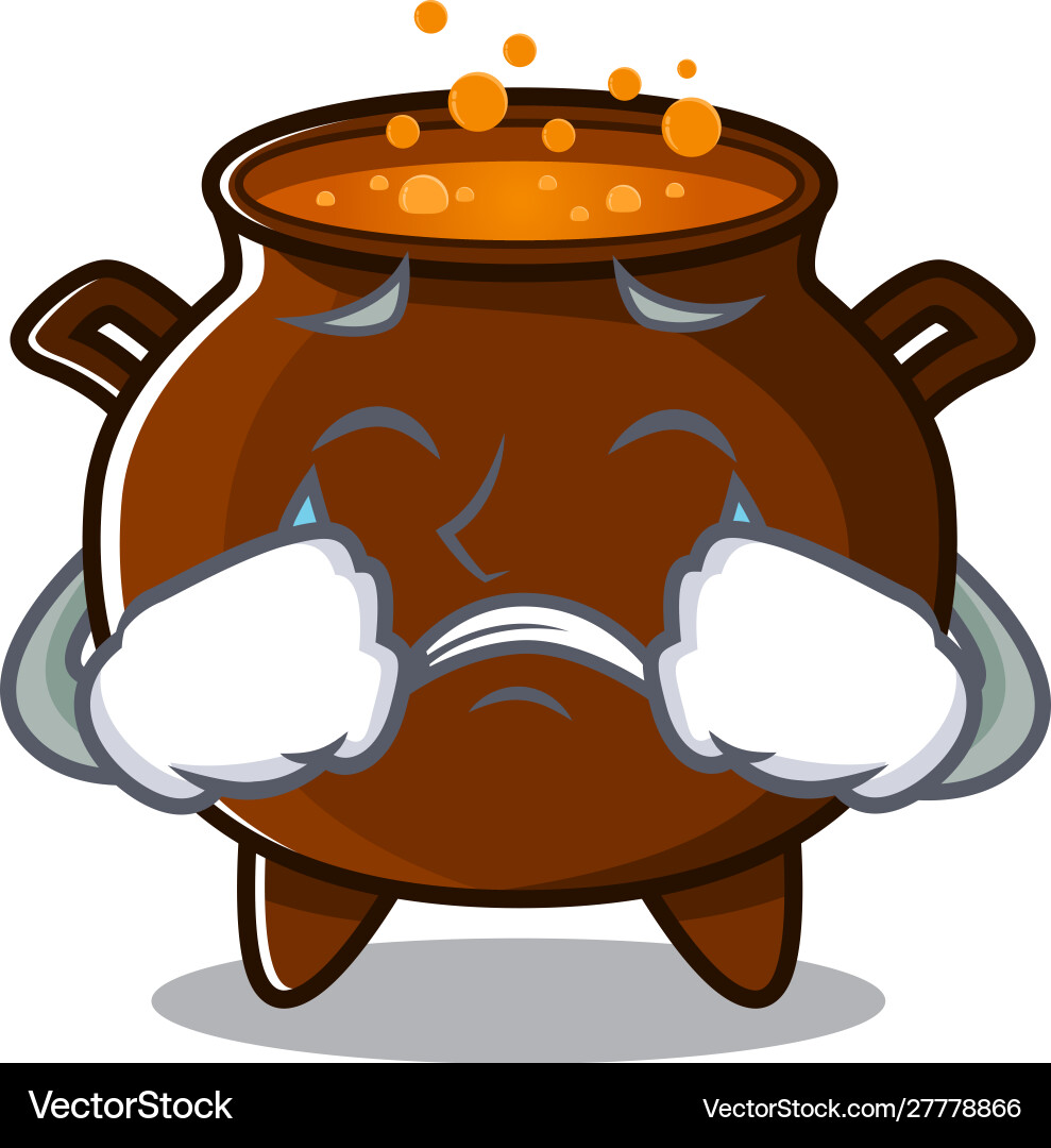 Crying cauldron toy in character shape Crying cauldron toy in character shape vector image