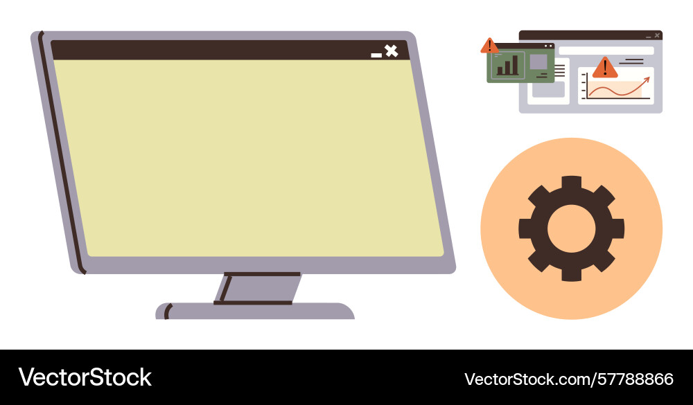 Error notifications and system configuration Vector Image