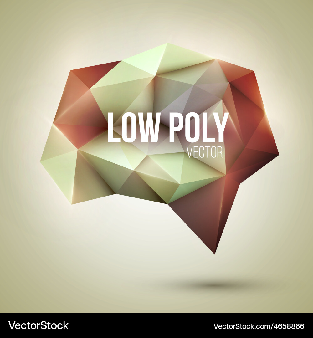 Low poly triangular background design element vector image