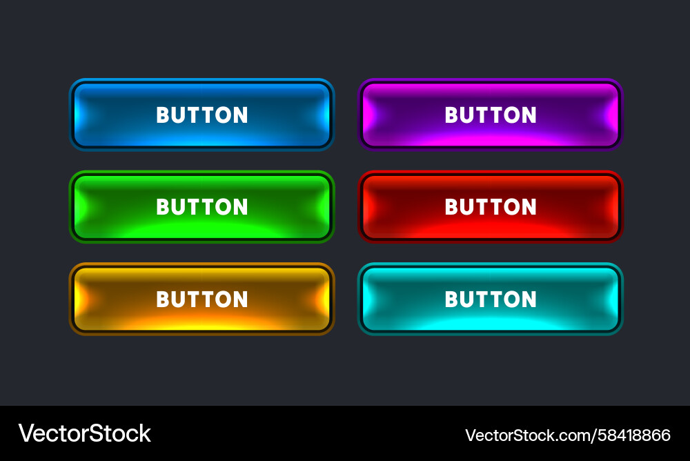 Neon Color Button Frame Vector Image