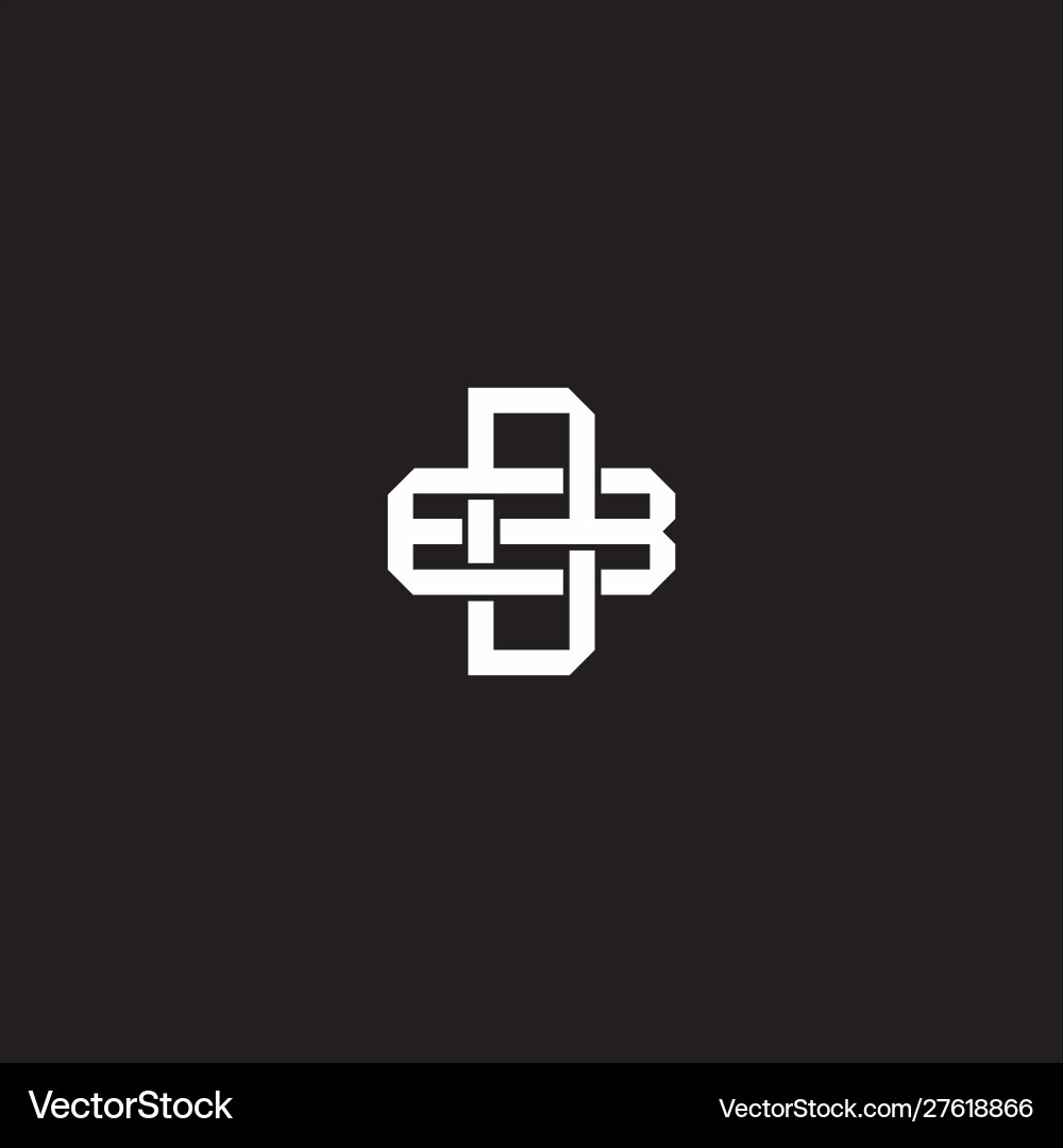 Overlapping Interlock Letter DB Logo vector image