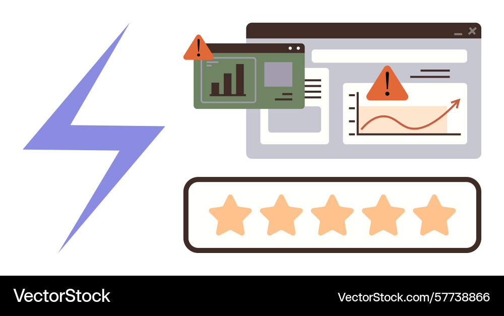 Warning alerts on business dashboard with high Vector Image