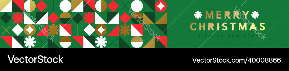 Year gold geometric mosaic banner Year gold geometric mosaic banner vector image