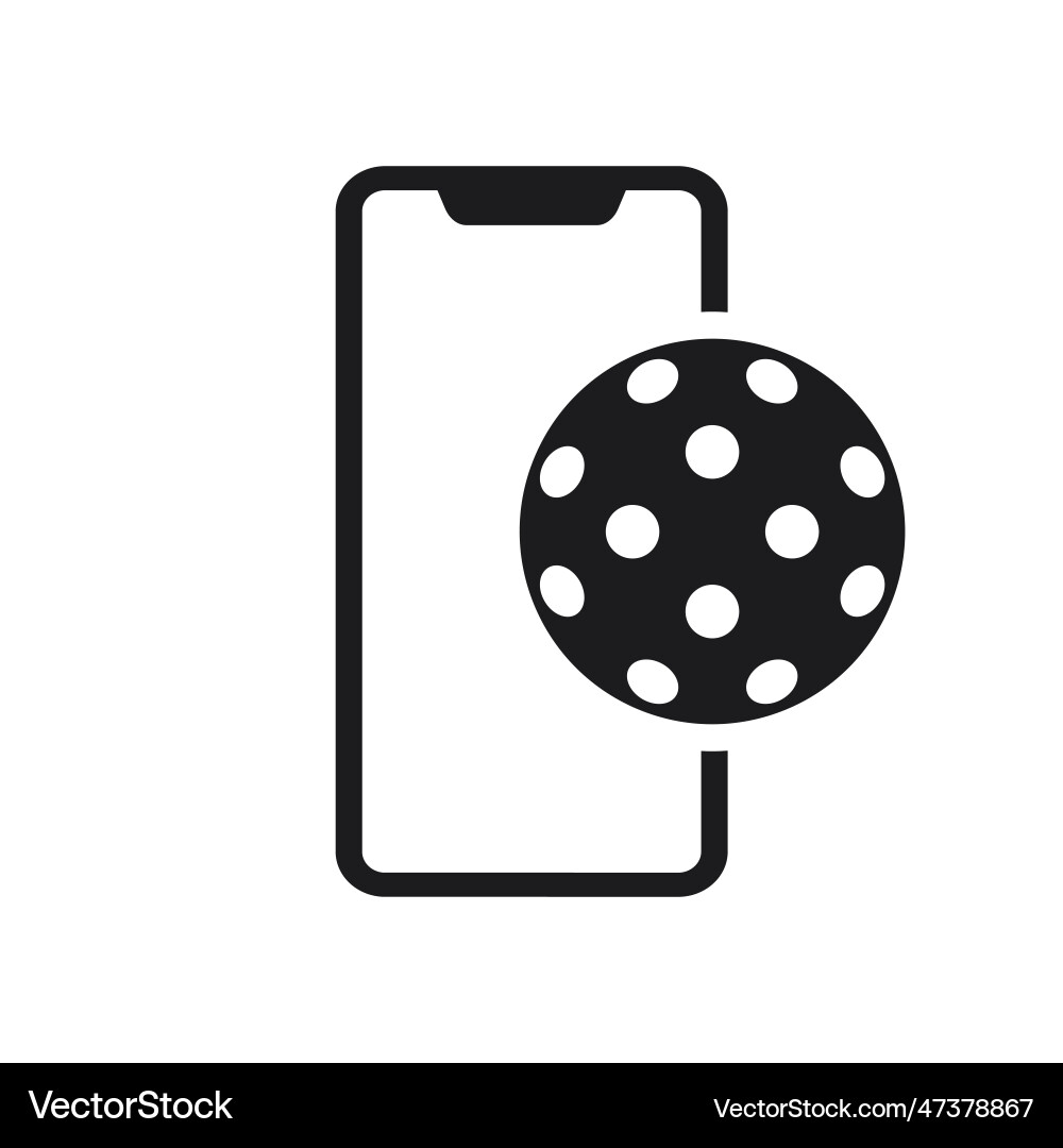 Pickleball Ball App Icon Vector Image