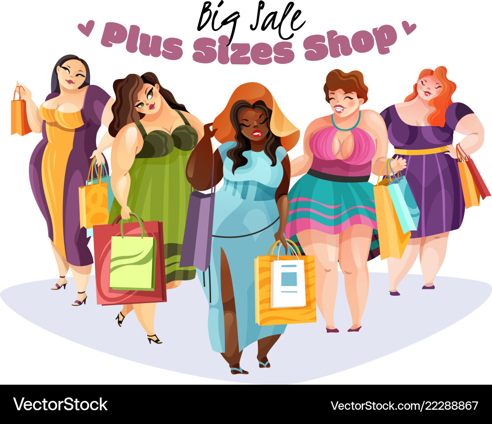 Plump women big sale vector image