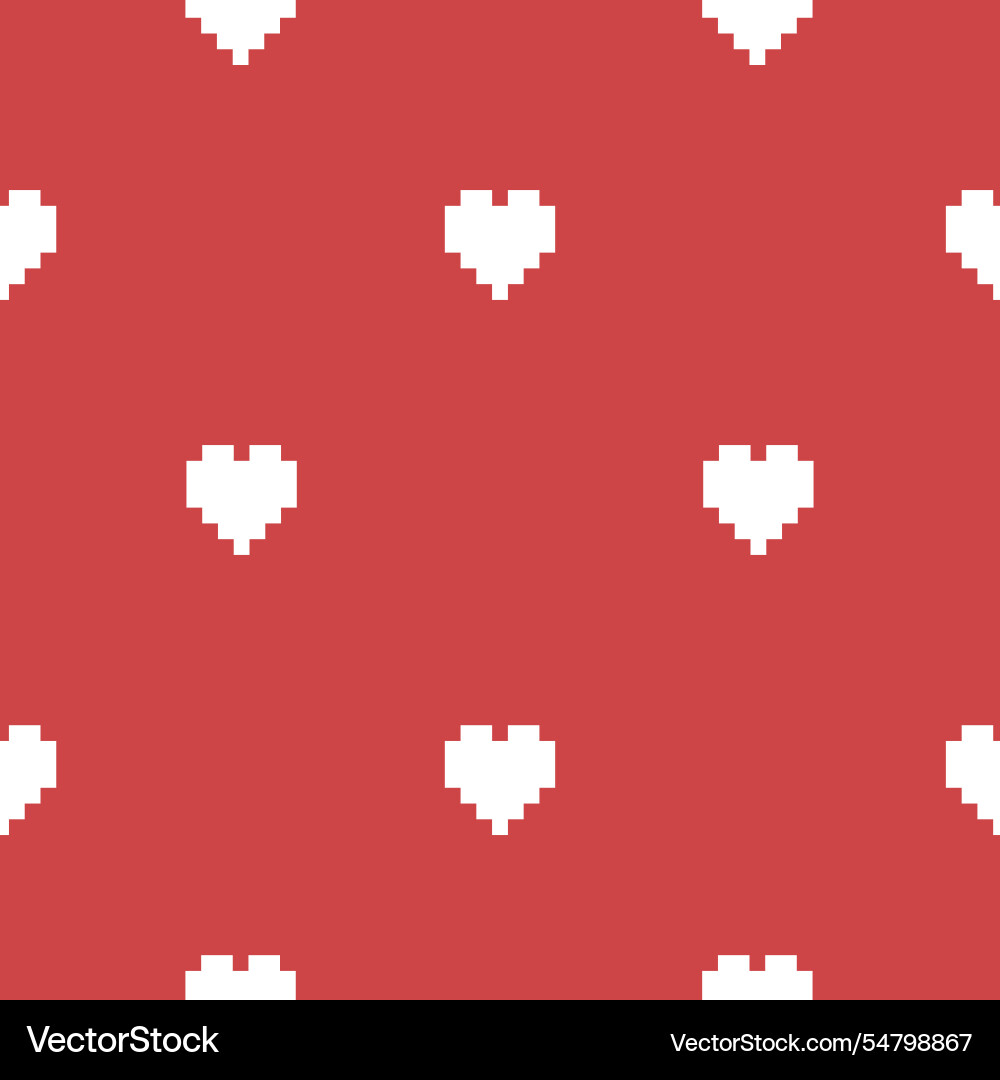 Seamless pattern with pixel style hearts Vector Image