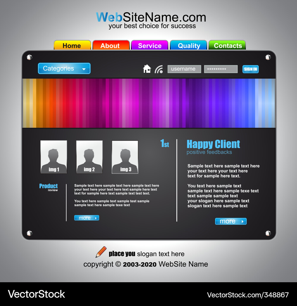 Website Template - Modern Web Design vector image