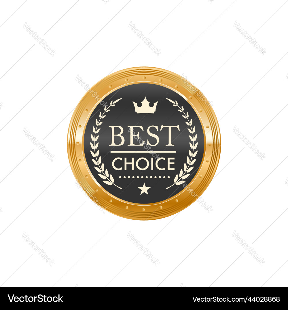 Best choice golden badge and customer label vector image