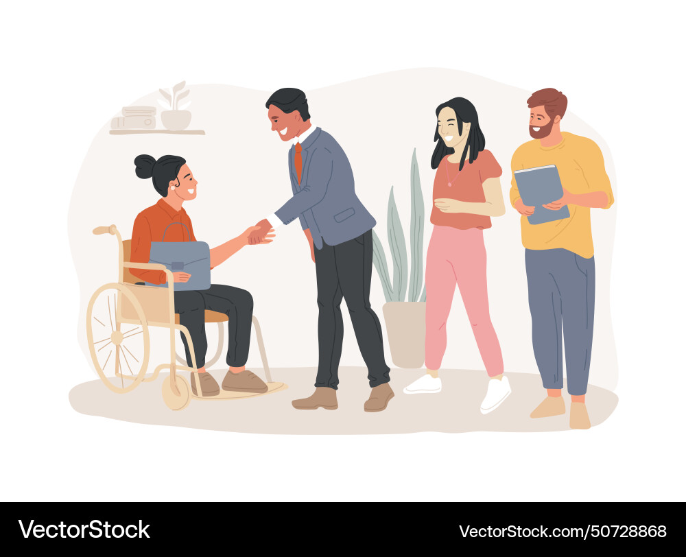 Disabled employment isolated concept Disabled employment isolated concept vector image