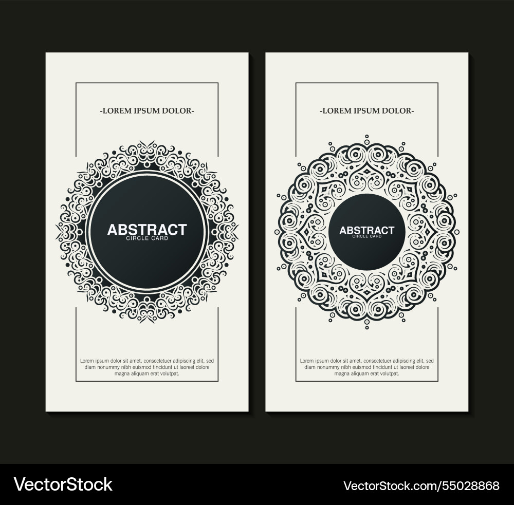 Flat border circle pattern card design Flat border circle pattern card design vector image