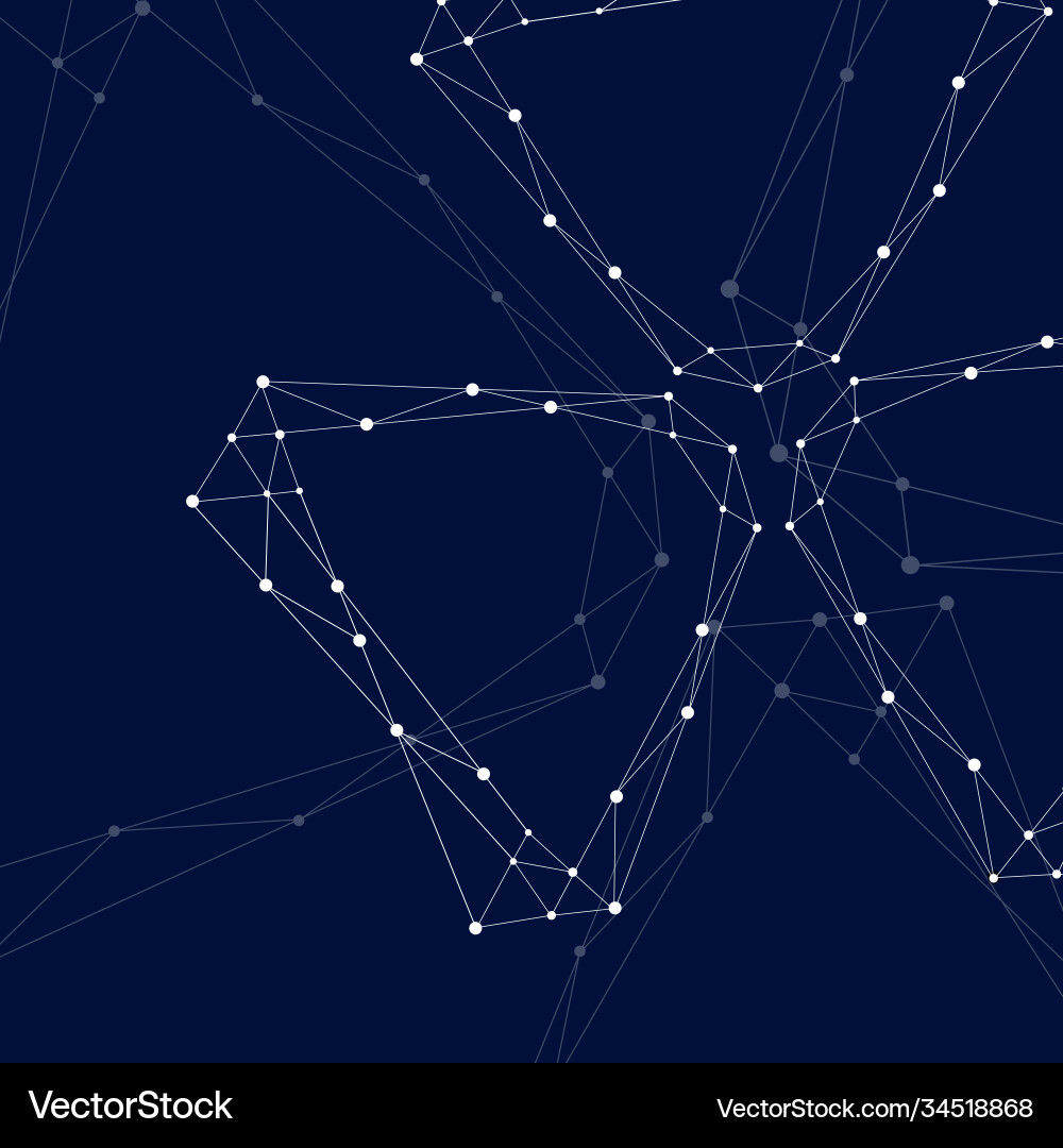 Geometric pattern with connected lines and dots vector image