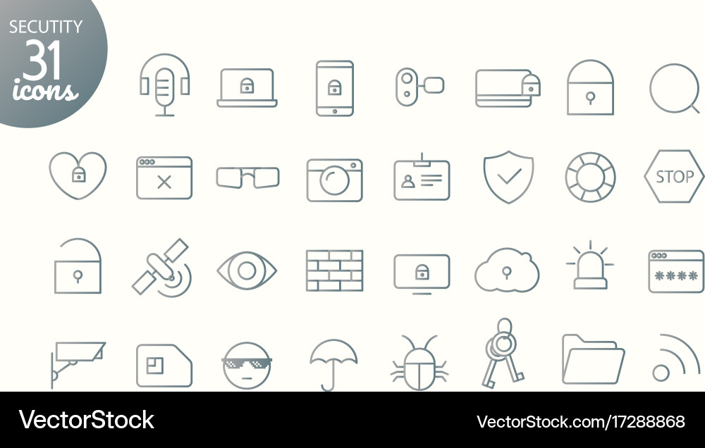 Modern media web and mobile app thin line icons vector image