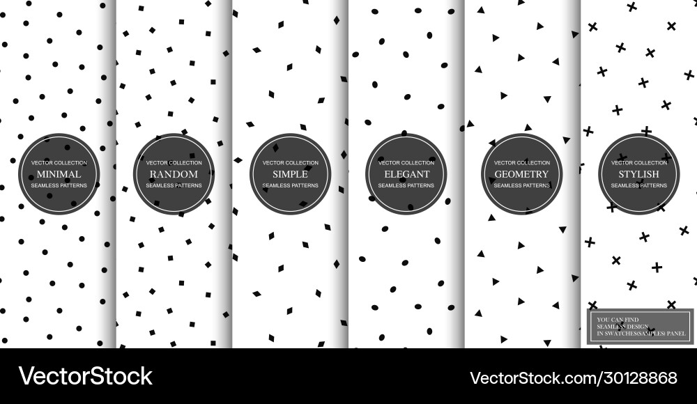 Set simple seamless patterns modern Vector Image