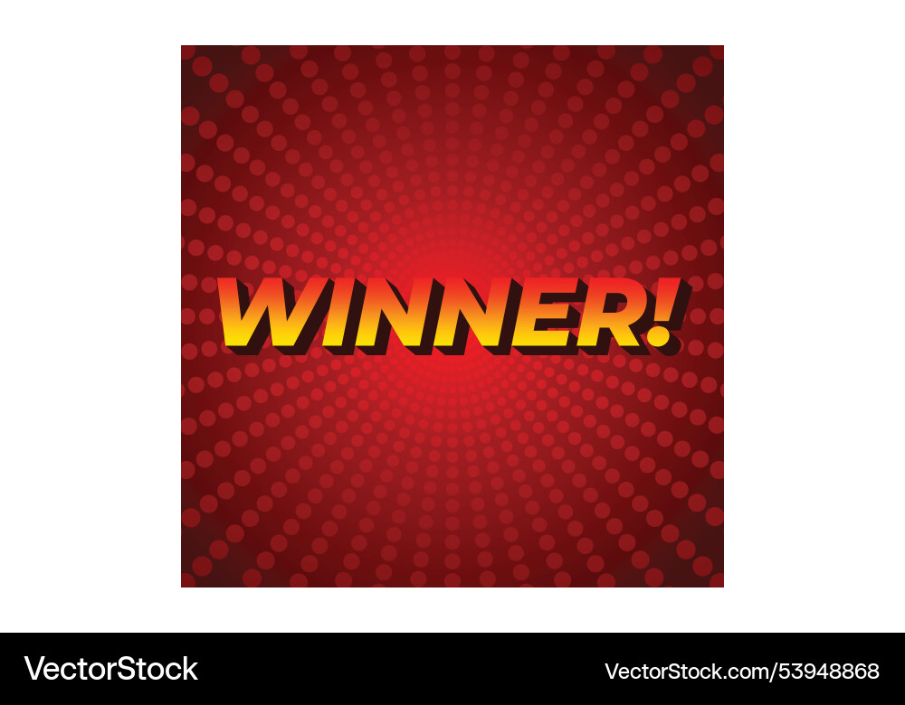 Winner text effect with modern color in 3d style Vector Image
