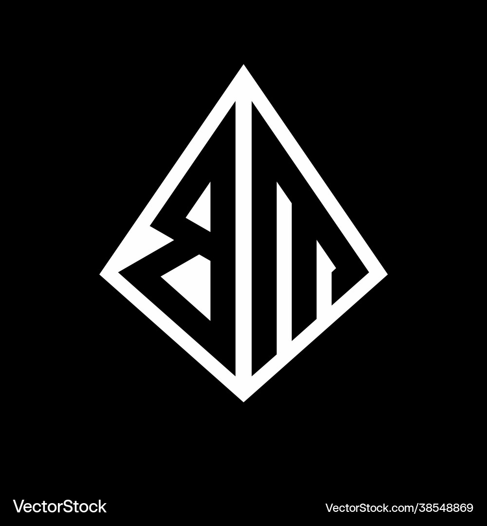 Bm logo letters monogram with prisma shape design Vector Image