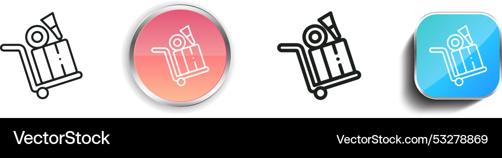 Delivery icon thin linear regular and button Delivery icon thin linear regular and button Vector Image