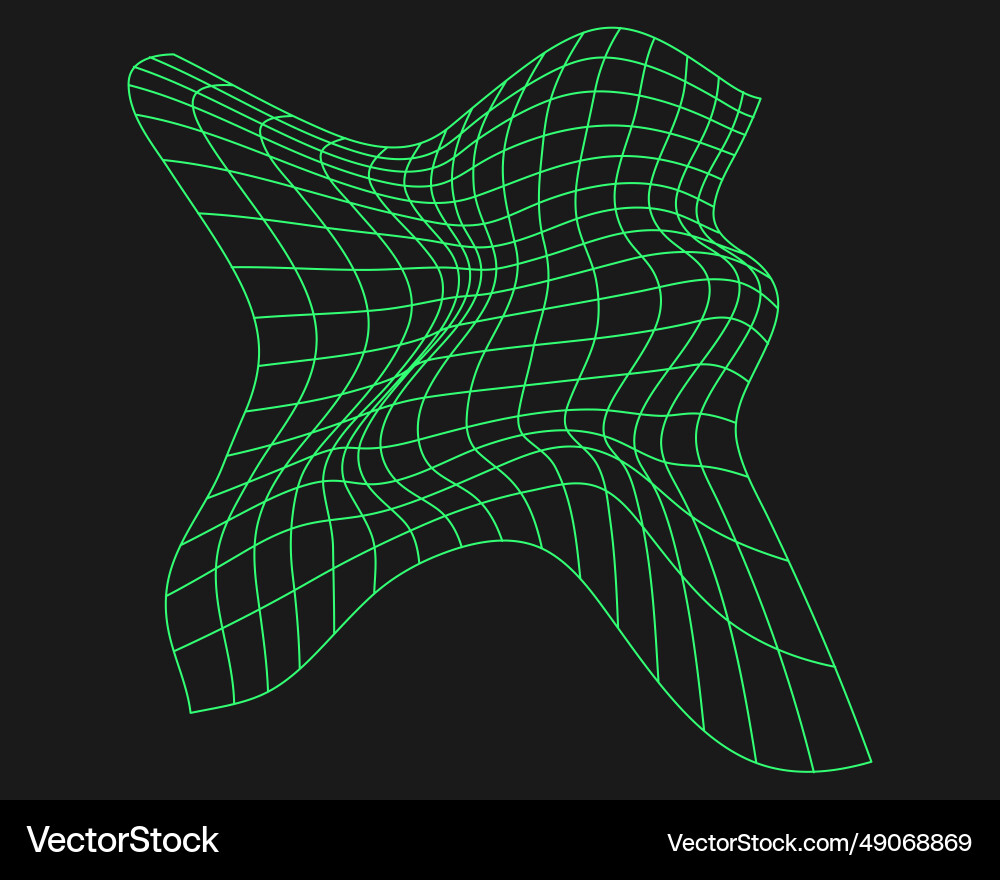 Distorted cyber grid cyberpunk geometry element Vector Image